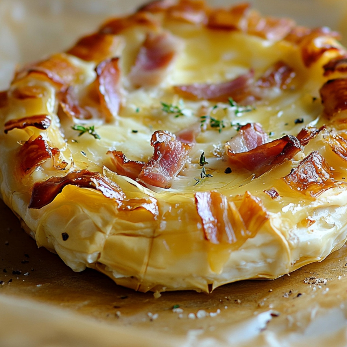 Feuilleté au Camembert et Lardons : À la folie, tout fromage !