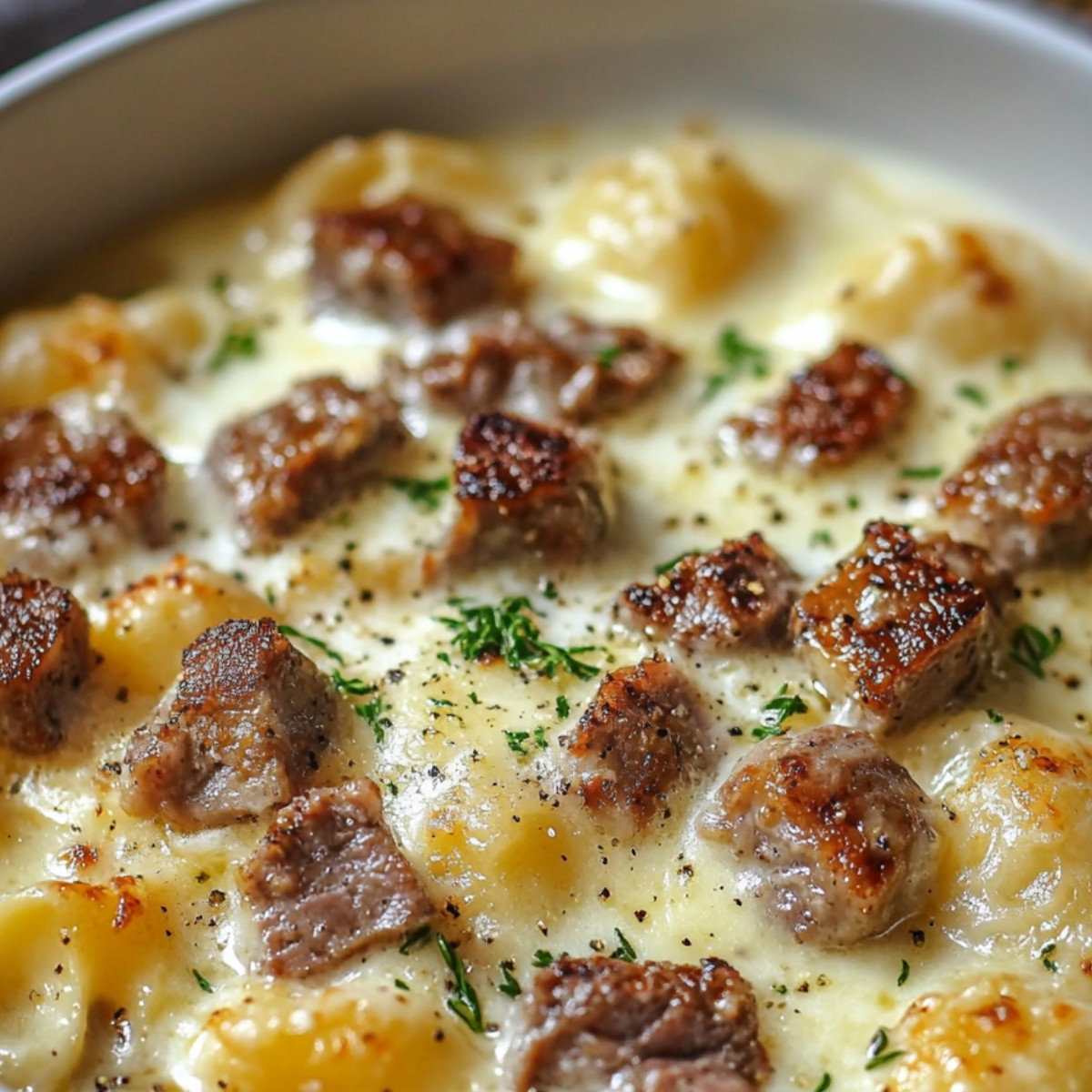 Gratin de Coquillettes à la Raclette et Viande Hachée