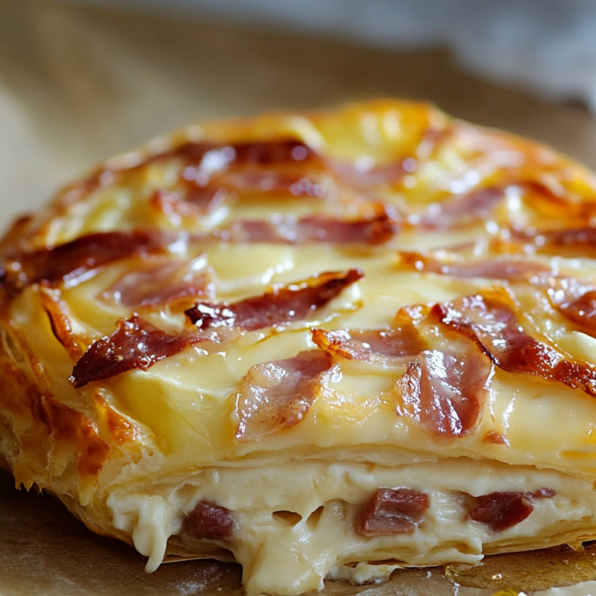 Feuilleté au Camembert et Lardons : À la folie, tout fromage !