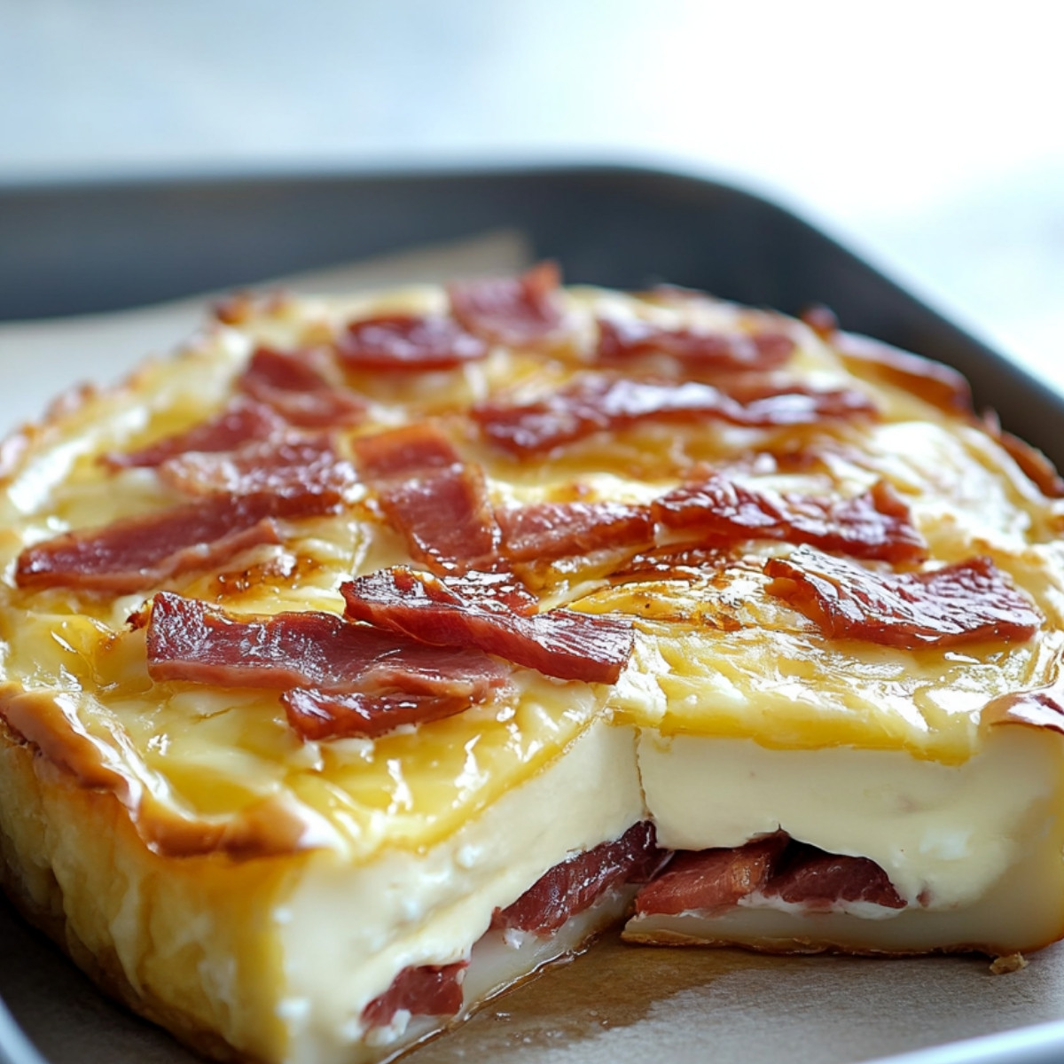 Gâteau Surprise au Camembert et Lardons : Quand le Fromage Rencontre la Gourmandise!