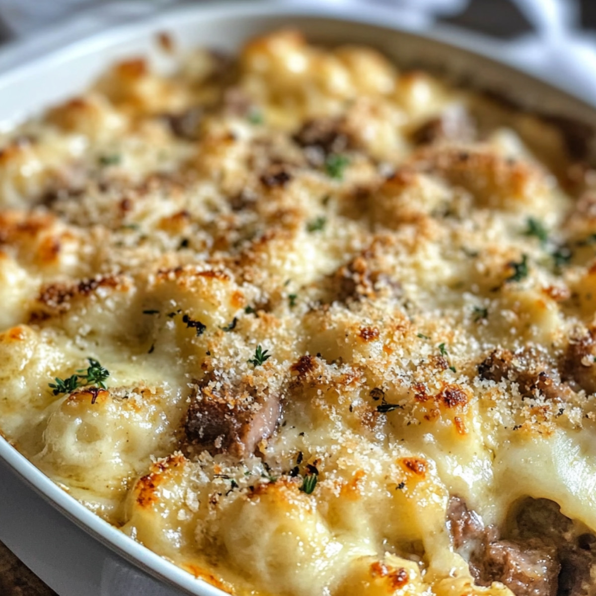 Gratin de Coquillettes à la Raclette et Viande Hachée