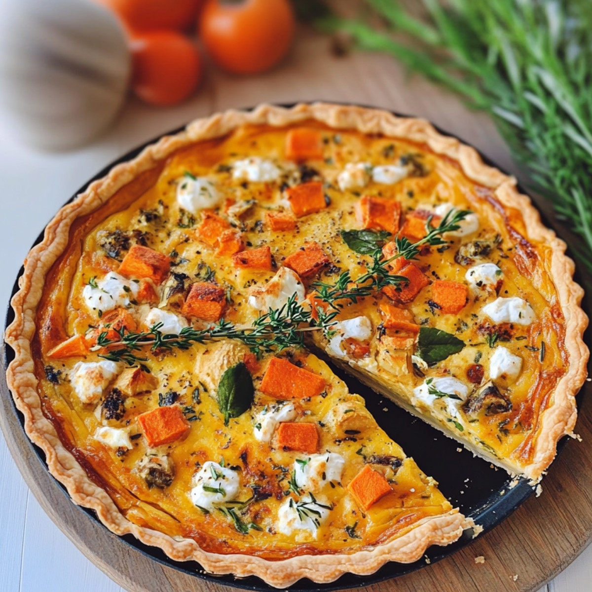 Quiche Fun et Flamboyante au Potimarron et Poireaux