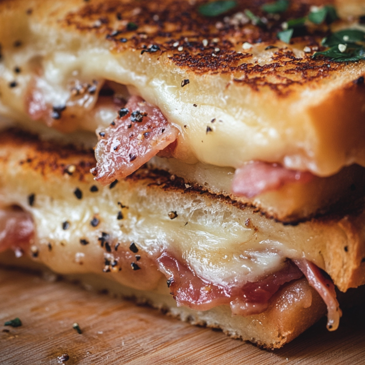 Croque-monsieur au chèvre et lardons