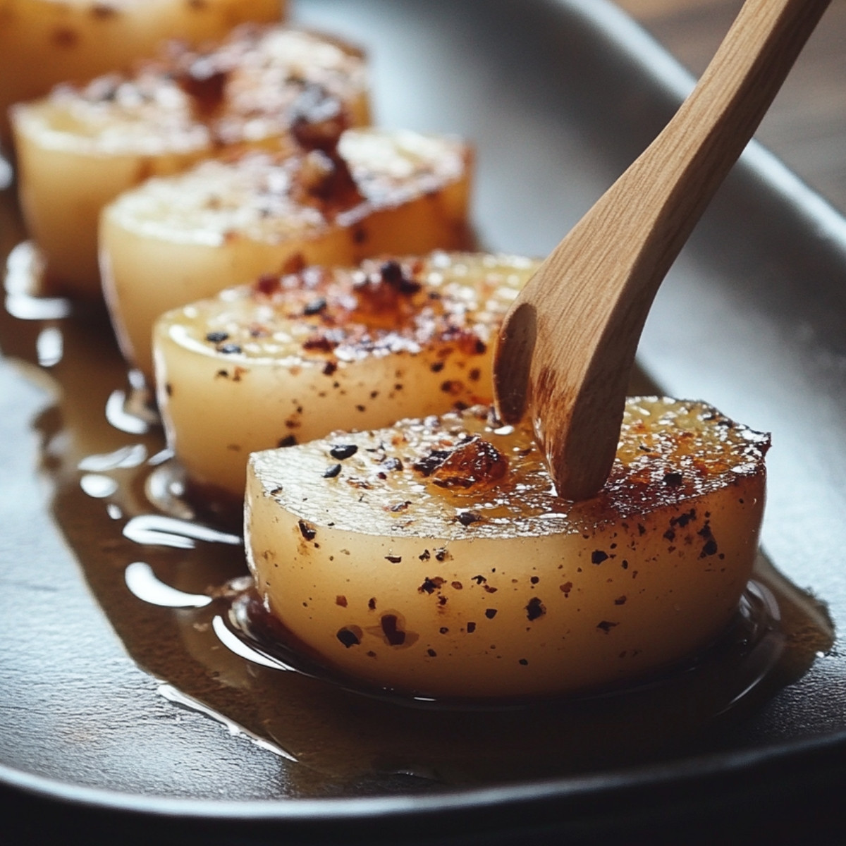 Cuillères apéritives aux poires et foie gras