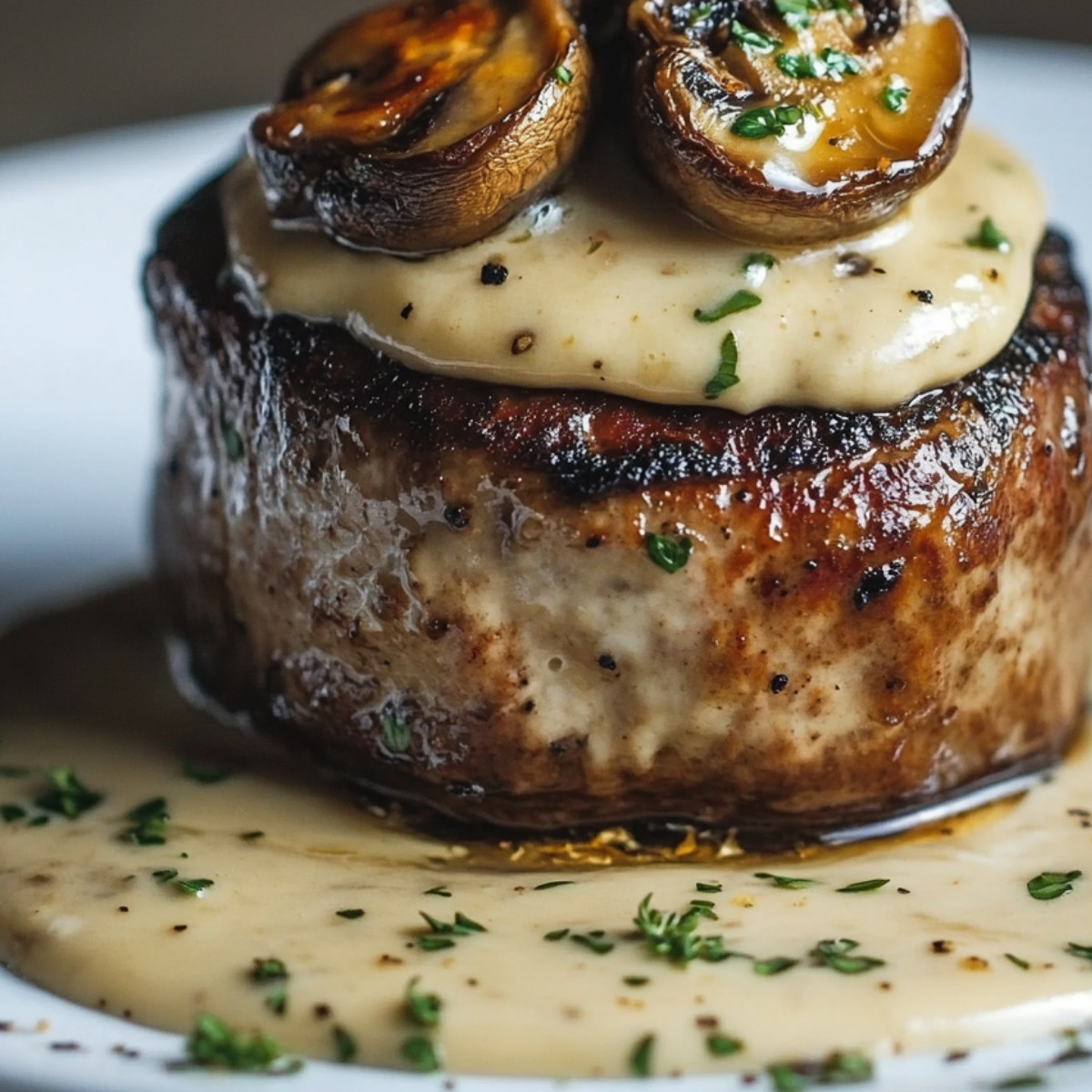 Filet Mignon Crémeux au Boursin et Champignons – Une Fusion de Délices!