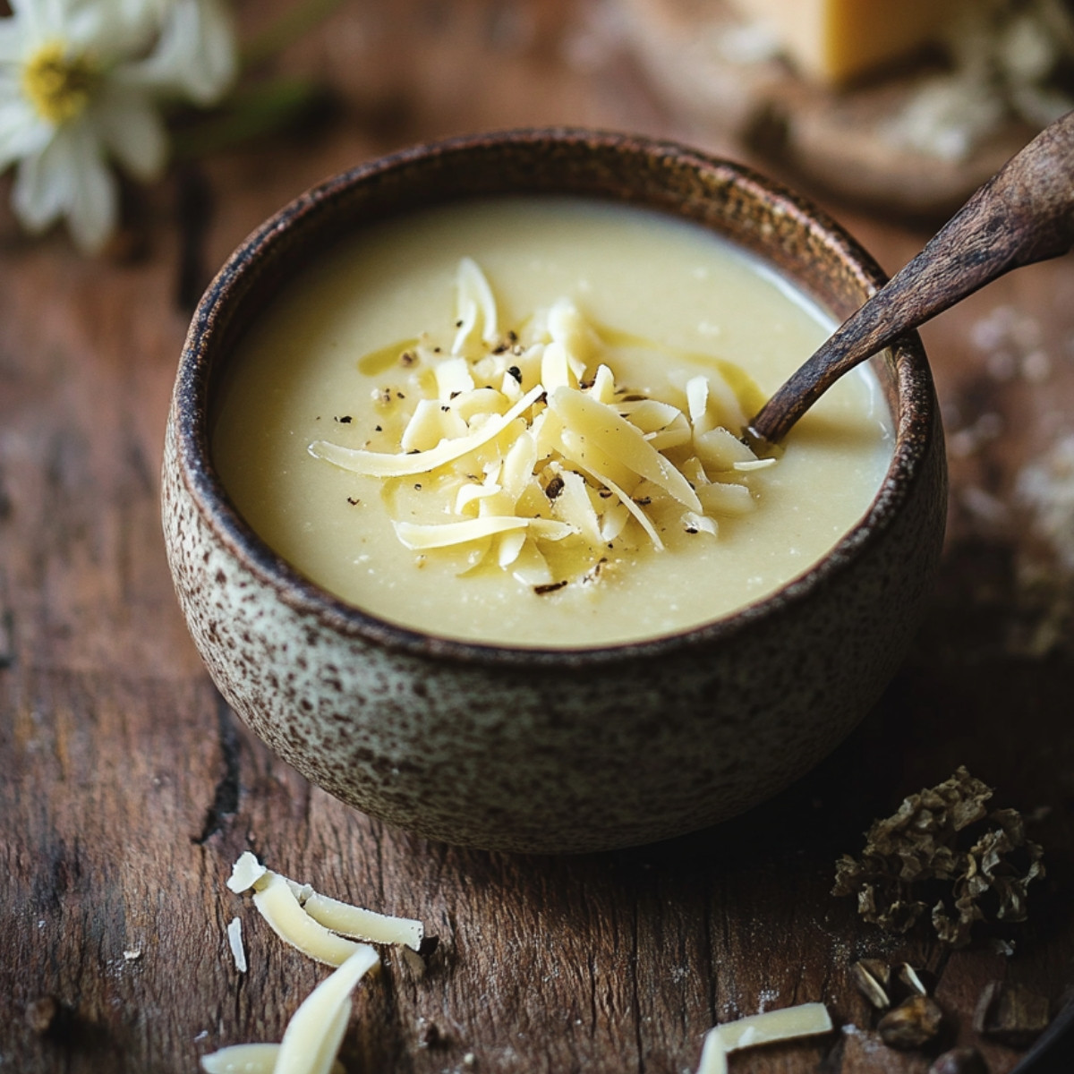 Soupe de Chou-Fleur Rôti au Cheddar et à l'Ail