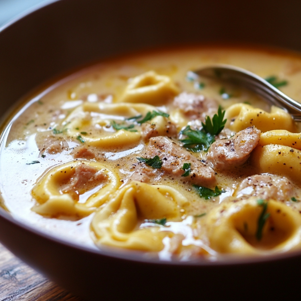 Soupe de Tortellini à la Saucisse : Un Voyage Savoureux dans un Bol