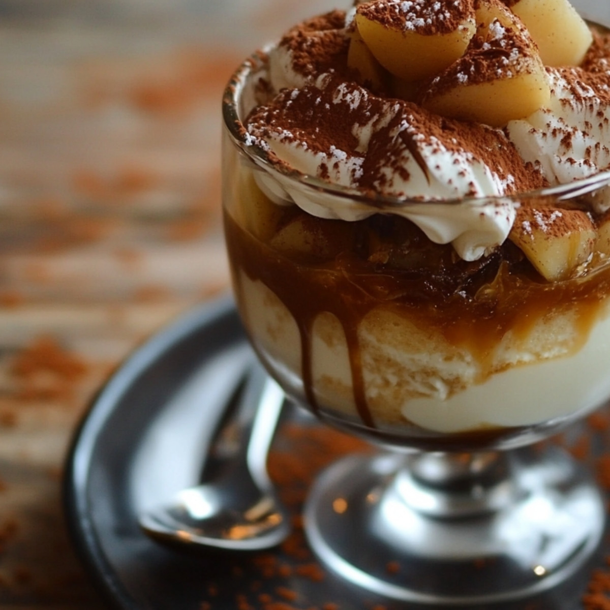 Tiramisu Caramel Beurre Salé et Pommes Pochées : Gourmandise à Tomber!