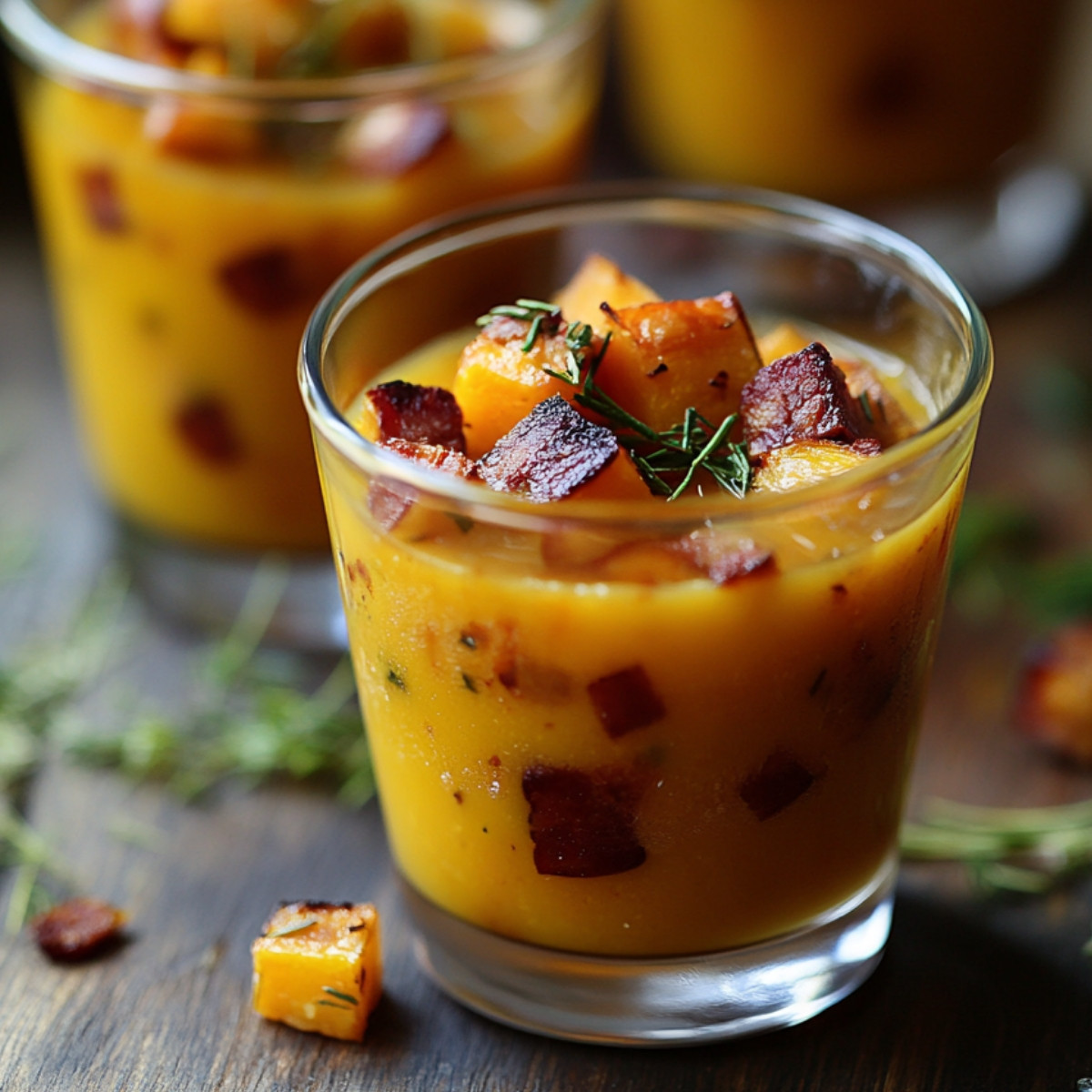 Verrines Butternut et Chorizo