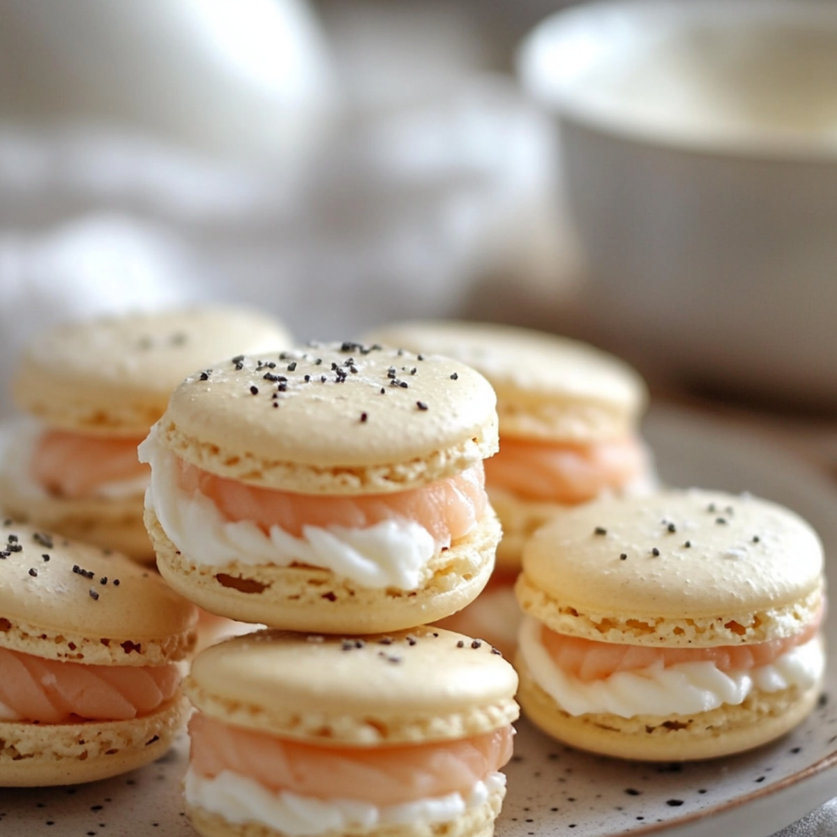 Macarons au Saumon Fumé et Fromage Frais : Les Joyaux Salés de Votre Buffet !