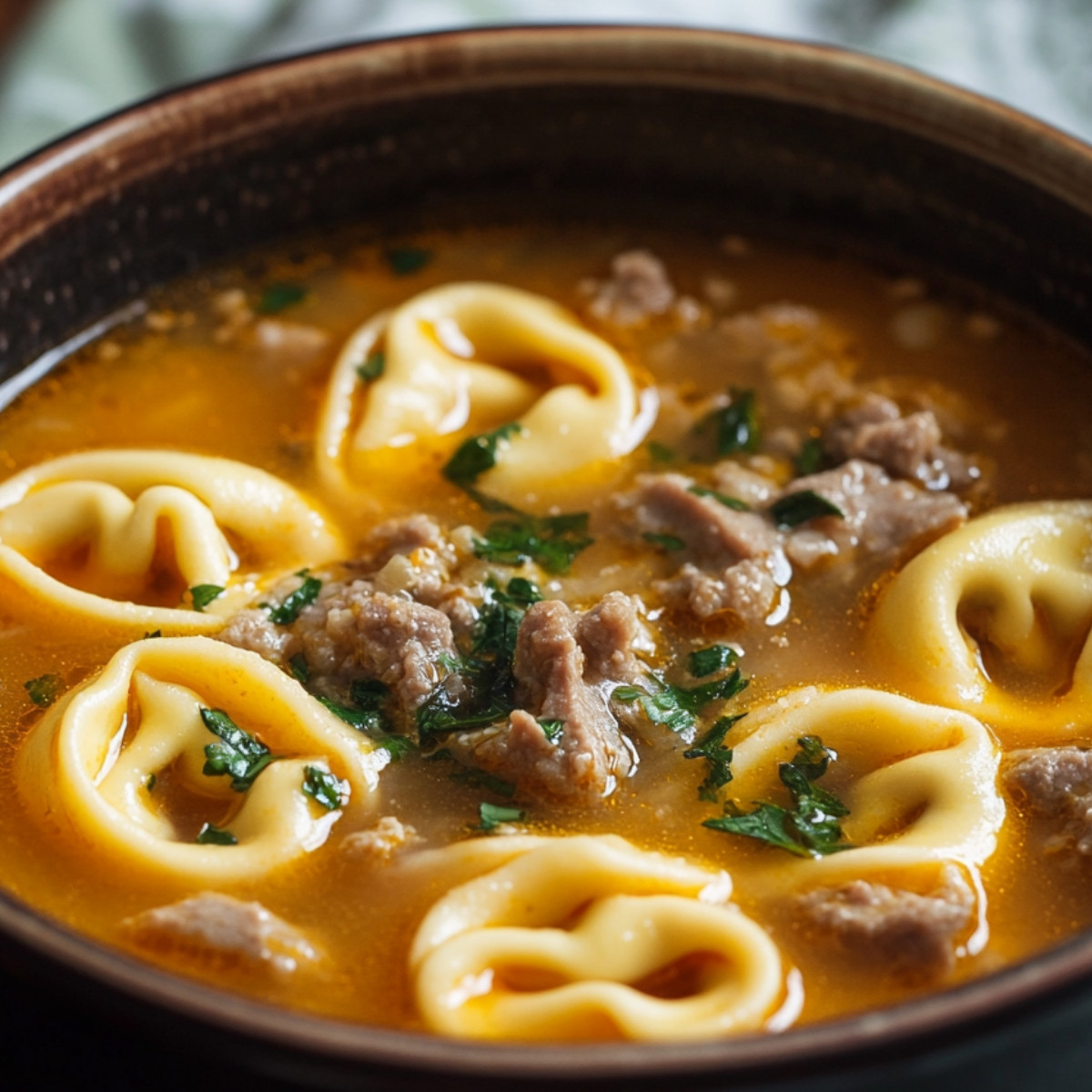 Soupe de Tortellini à la Saucisse : Un Voyage Savoureux dans un Bol