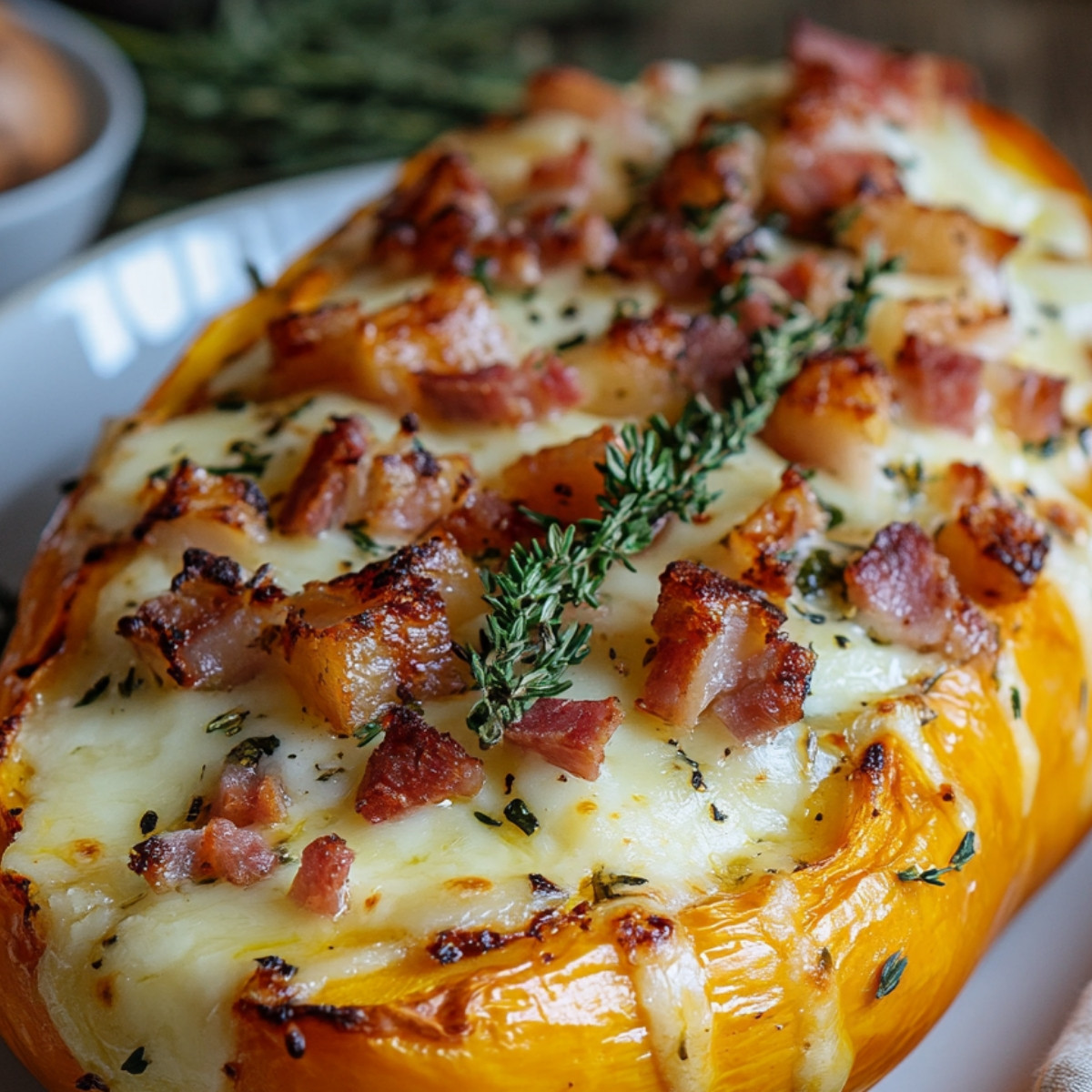 Courge Butternut Farcie aux Lardons et Chèvre : Le confort à la cuillère!