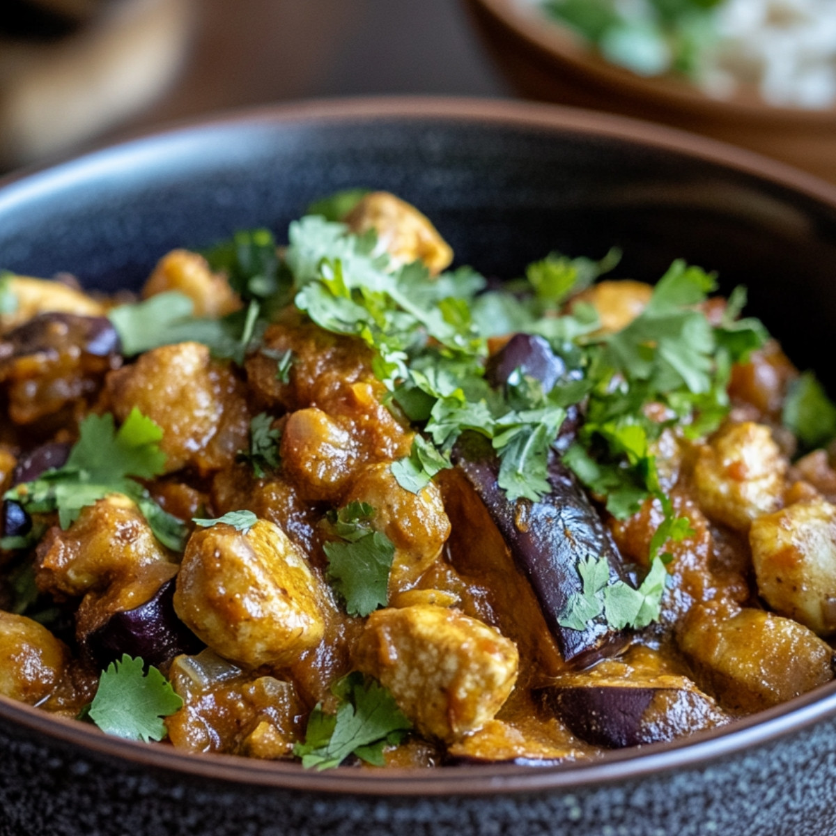 Curry d'Aubergines et Pois Chiches Parfait