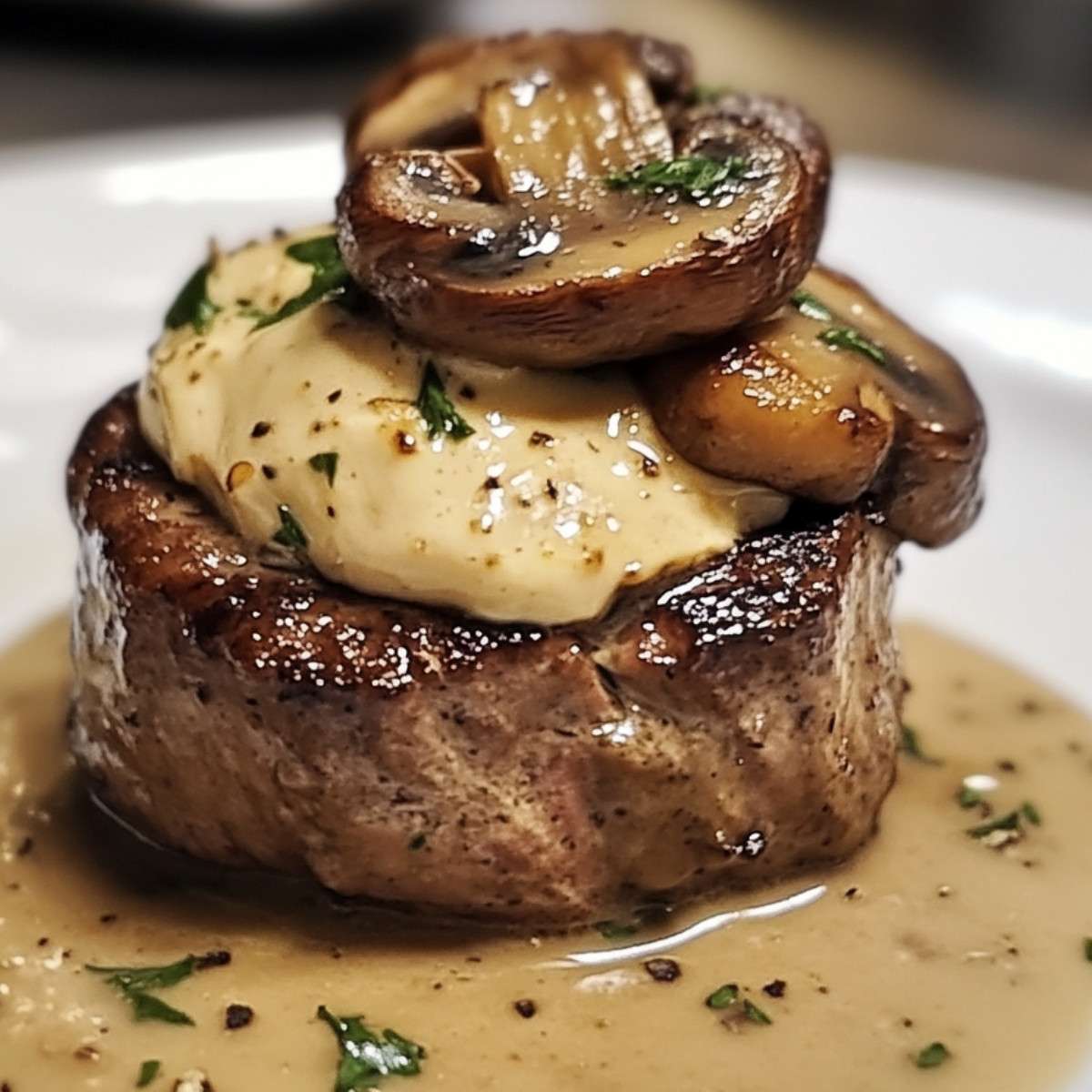 Filet Mignon Crémeux au Boursin et Champignons – Une Fusion de Délices!