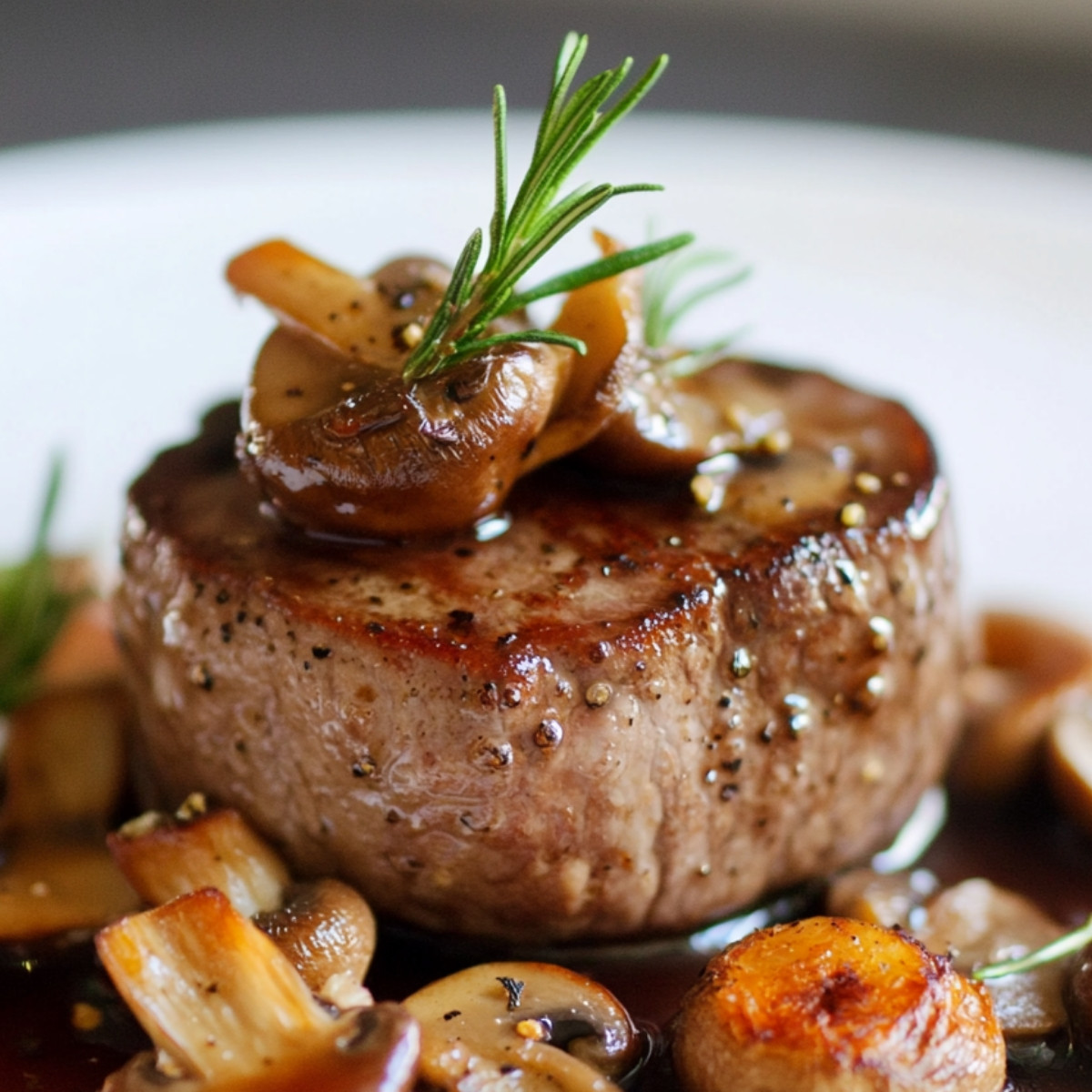 Filet Mignon de Porc au Cidre avec Châtaignes et Champignons Persillés