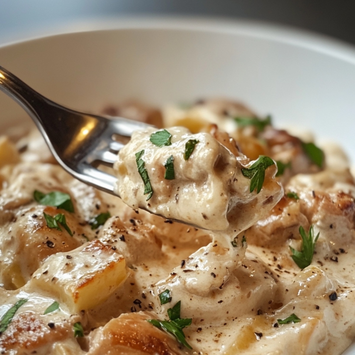 Pâtes Crèmeuses au Poulet à l'Italienne