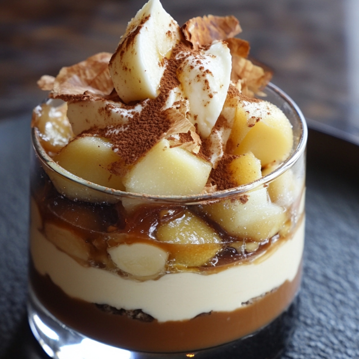 Tiramisu Caramel Beurre Salé et Pommes Pochées : Gourmandise à Tomber!