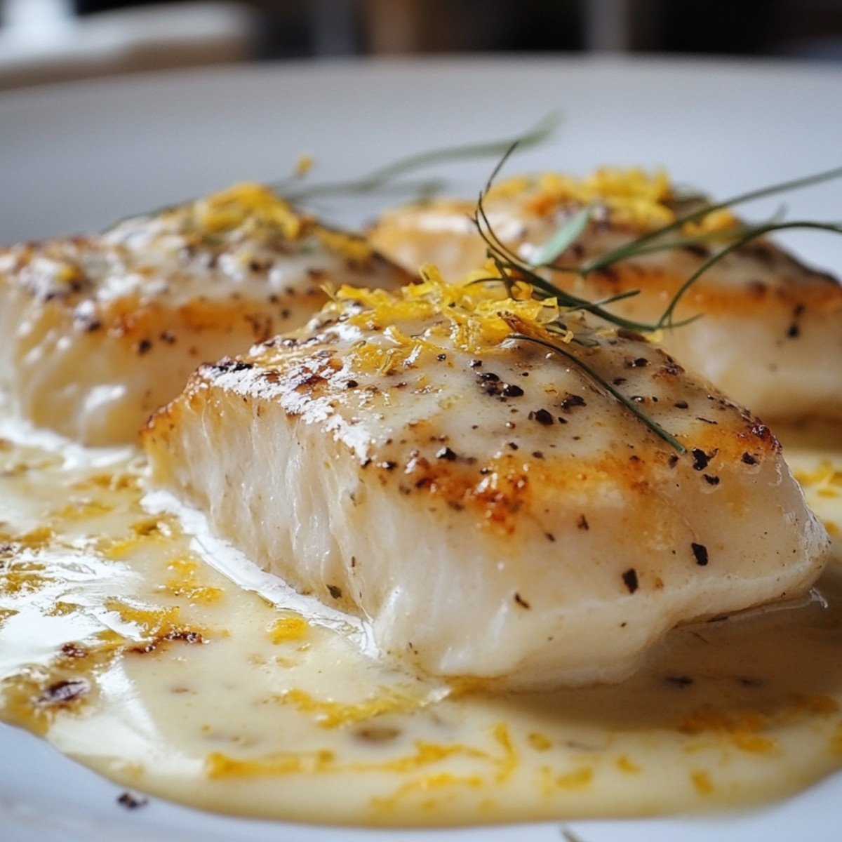 Filet de Cabillaud au Four en Folie Moutardée et Crème Citronnée