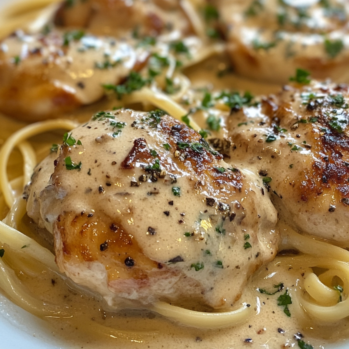 Pâtes Crémeuses au Poulet à l'Italienne