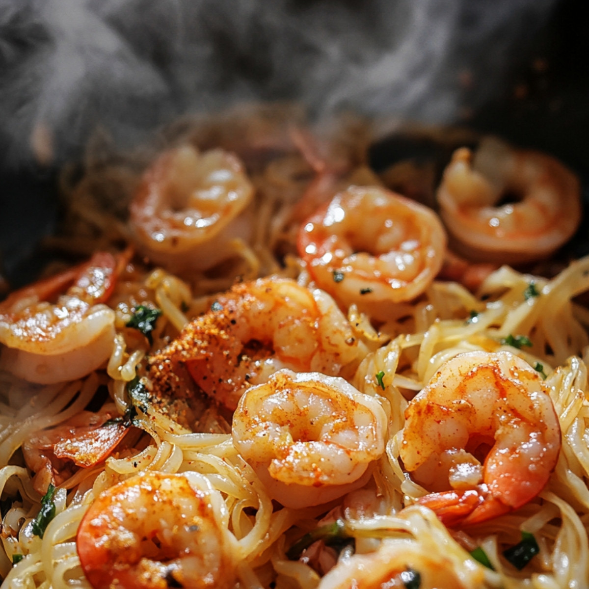 Nouilles-Sautées-aux-Crevettes-Épicées