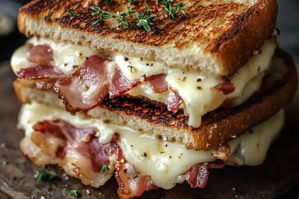 Croque-Monsieur Gourmand : L'alliance ultime du bacon et chèvre ! 🧀🥓