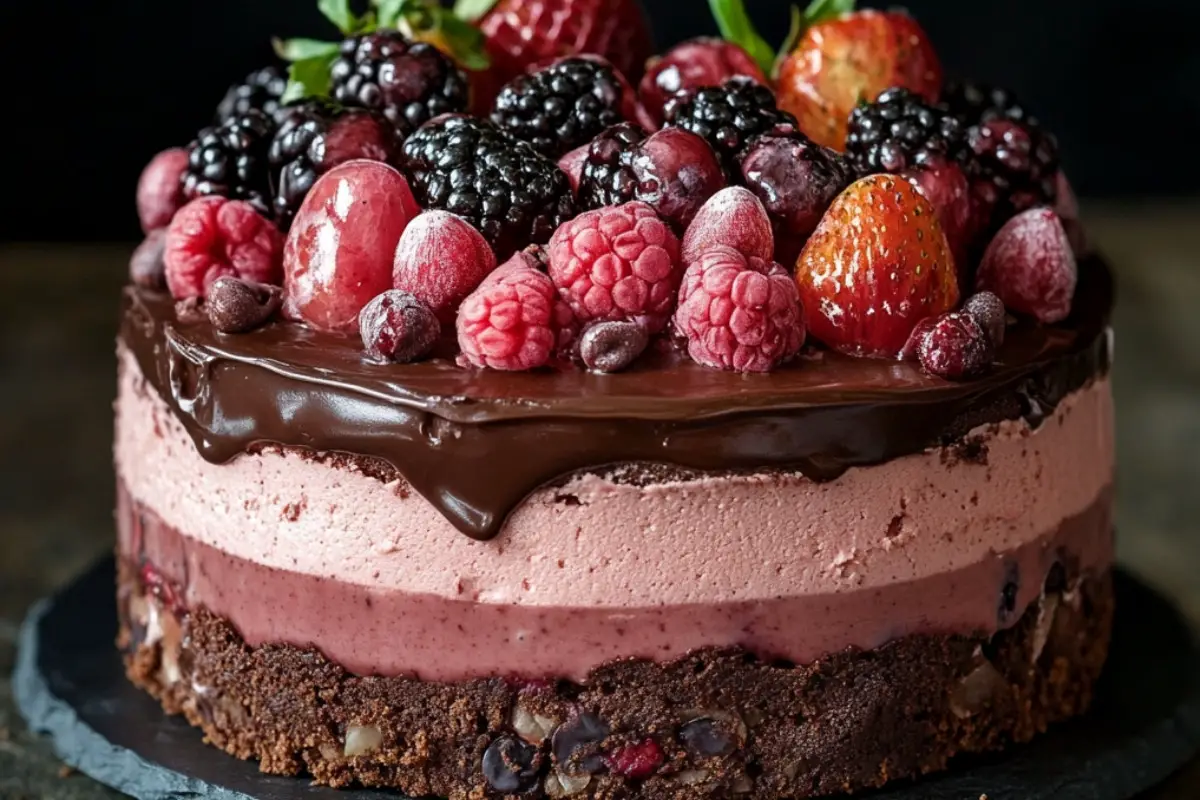 Gâteau Fantastique au Chocolat et Crème de Fruits Rouges