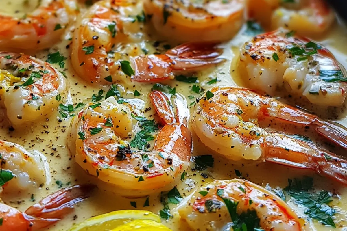 Crevettes à la Sauce Crémeuse à l'Ail et au Citron